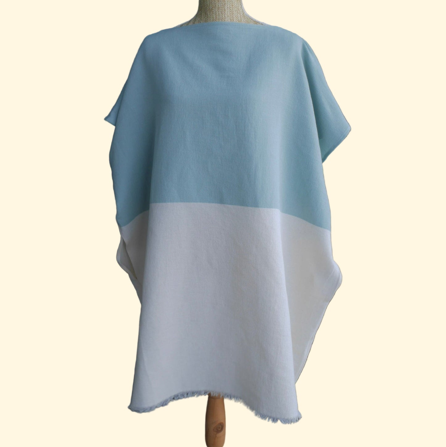Poncho de Plage bicolore