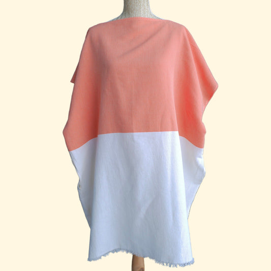Poncho de Plage bicolore